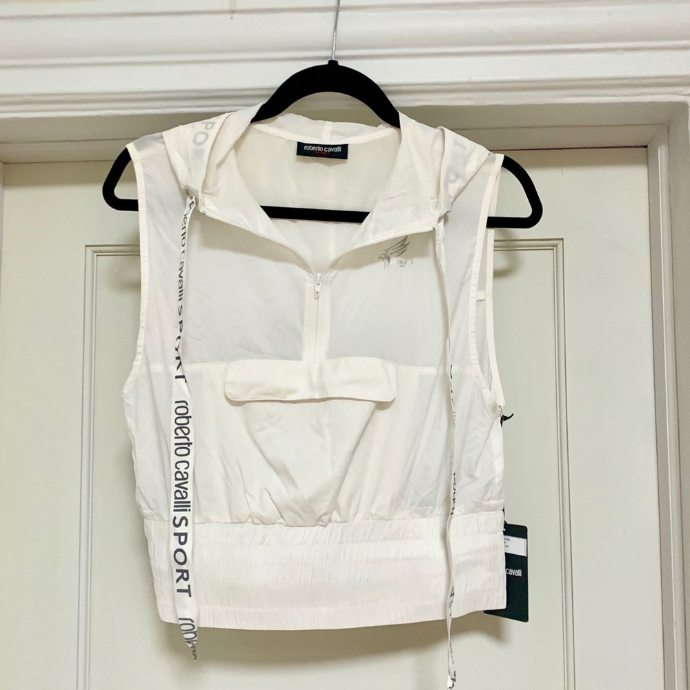 Roberto Cavalli Sport nylon hooded top.